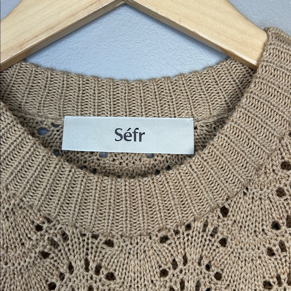 Sefr Leth Waffle Knit Sweater Caramel Tan Size XS Oversized - Picture 2 of 7